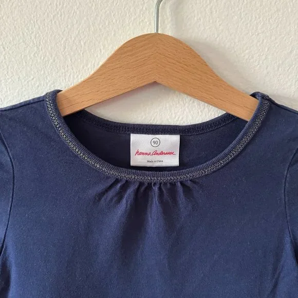 Hanna Andersson Tulle Sparkly Blue Ruffle Long Sleeve Dress C003 - Picture 4 of 4